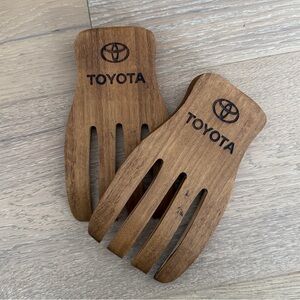 Toyota Engraved Wooden Salad Hands Tossers